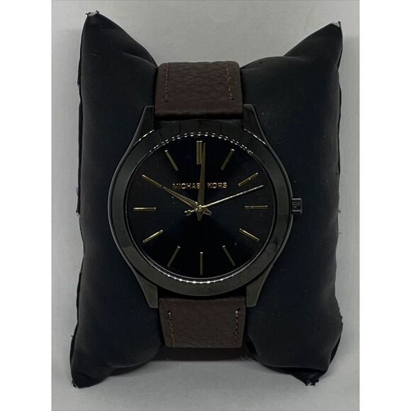 Michael Kors Slim Runway MK3221 Women's Brown Leather Analog Dial Watch JK594 - Picture 3 of 12